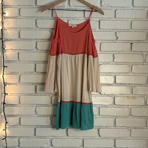 UmGee USA multicolor flowy summer cold shoulder dress